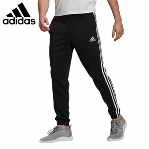 ★アディダス adidas 新品 メンズ 快適 カジュアル フレンチテリー スウェット ロングパンツ 黒 XLサイズ [GK8829-O] 四 参★QWER★