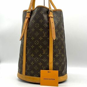 2481【外観美品】LOUIS VUITTON ルイヴィトン ハンドバッグ トートバッグ 肩掛け バケットGM モノグラム LV バケツ型 PVC レザー 本革