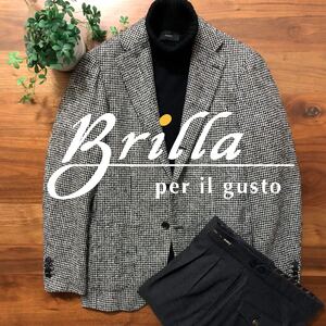 【美品】Brilla per il gustoツイードジャケット44モノトーン