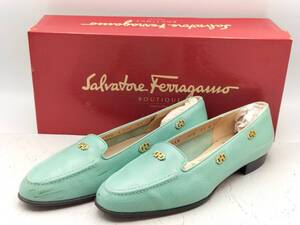 U363 1円～ 中古品 サルヴァトーレフェラガモ Salvatore ferragamo パンプス ターコイズブルー 5.1/2サイズ 日本サイズ約22.5㎝～23㎝