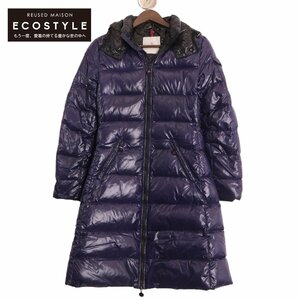 MONCLER モンクレール パープル MOKA ダウンコート パープル O コート ナイロン レディース 中古