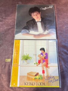 DI33S 戸田恵子 レコード LP Lookin For Love 初版ポスター付 naturally 2枚セット 帯付き 帯なし 美版