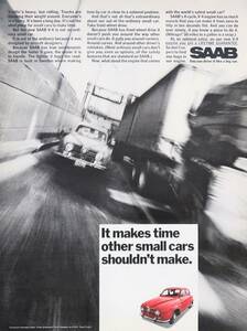 SAAB サーブ 広告 1960年代 欧米 雑誌広告 ビンテージ ポスター風 インテリア スウェーデン 北欧車 LIFE アメリカ