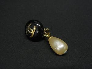 1円 ■美品■ CHANEL シャネル ココマーク 94A 片耳のみ クリップ式 イヤリング アクセサリー レディース ブラック系 FE6404