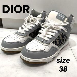 ★美品★DIOR ハイカットスニーカー オブリーク柄 ロゴ入り 約25.0cm