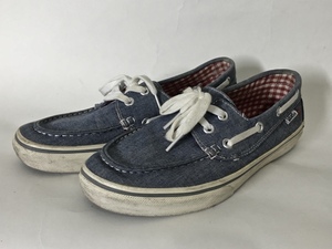 ☆VANS ヴァンズ V50 CHAMRAY 26.5cm デッキシューズ スニーカー 水色 スリッポン 裏地チェック