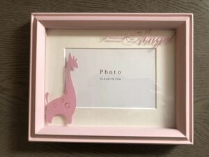 新品　写真立て　3個セット　フォトフレーム　キリン　ピンク　誕生日　　ハガキ　動物　クリスマス　卒業　卒園　麒麟