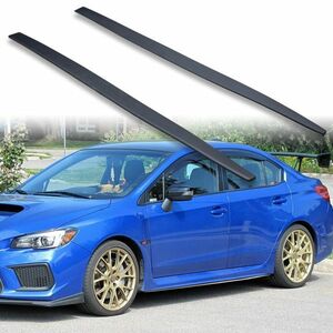 [FYRALIP]サイドエクステンション サイドスカート スポイラーフラップ スバル用 WRX STi VA型 2014-2021 PU製 艶消し黒