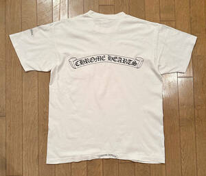 ■90’s 激レア！最初期本物 美品 CHROME HEARTS - スクロールラベル ポケットTシャツ WHITE-L 1994年製 クロムハーツ クロス セメタリー