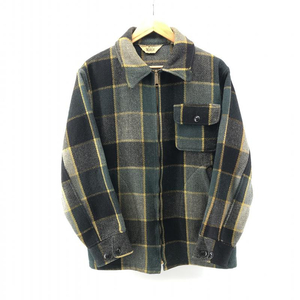 【中古】WOOLRICH 60s 白タグ ウールチェックジップジャケット TALONジップ サイズ38 △袖破れ　ウールリッチ[240024437040]