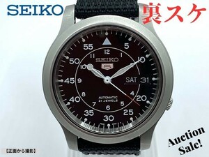 【可動品】SEIKO セイコー ５ 7S26-02J0 腕時計 21石 裏スケ 文字盤色:黒 自動巻 ヴィンテージ　