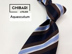 【新古品】Aquascutum　アクアスキュータム　レジメンタル柄 ネクタイ 3本以上 送料無料 メンズ ネイビー　0101194