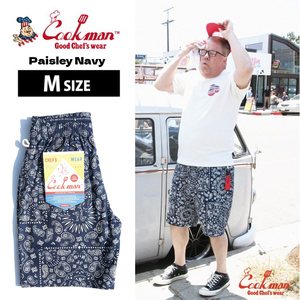 COOKMAN クックマン シェフパンツショーツ Chef Pants Short Paisley Navy ネイビー M 231-01832 短パン ゆうパケット1点まで送料無料
