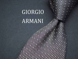 美品【GIORGIO ARMANI ジョルジオアルマーニ】 C1673 ブラックシルバー系 SILK ブランド ネクタイ 古着 良品