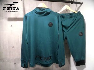 美品 FINTA フィンタ MELHOR E FAZER ストレッチ ハイネック フーディ 七分丈パンツ セットアップL/上下セット/メンズ/サッカー フットサル