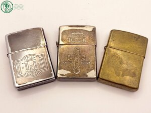 2406601692　△ ZIPPO ジッポー ジッポ ライター 3点 まとめ売り シルバー ゴールド 喫煙グッズ 着火未確認 中古 ジャンク品