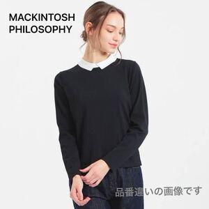 【良品】MACKINTOSH PHILOSOPHY マッキントッシュ バイカラーニットプルオーバー 襟付き 36 S