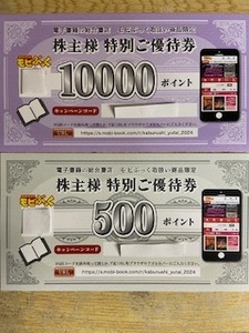 モビぶっく 株主様特別ご優待券　10,500ポイント 番号通知