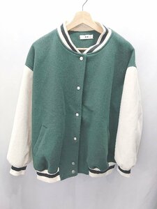 ◇ WEGO ウィゴー 長袖 ジャケット サイズF グリーン アイボリー レディース E