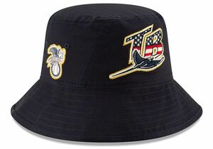 独立記念日モデル NEWERA ニューエラ Rays TB レイズ BUCKET バケットハット 紺 USA正規品 フリーサイズ MLB メジャーリーグ 星条旗 筒香