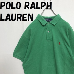 【人気】POLO RALPH LAUREN/ポロラルフローレン USA製 ワンポイントロゴ ミニポニー ポロシャツ グリーン サイズS 大き目サイズ/S454