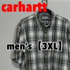 F751【carhartt】半袖シャツ【3XL】ボタンダウン