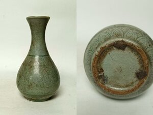 ■観心・時代旧蔵■C9701珍品旧蔵 朝鮮 高麗磁 朝鮮古陶磁器 古高麗 李朝時代 高麗青磁瓶