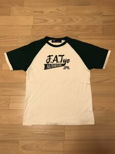 良品☆FAT／エフエイティ　サイズSKINNY・メンズM-L並？ 半袖ラグランベースボールTシャツ トリム.リンガースリーブ&フロントBIGロゴ //SK8