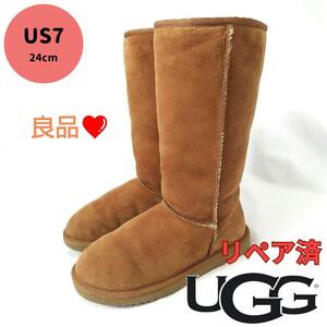 良品UGG【アグ】ムートンブーツ クラシックトール ロングブーツ チェスナット