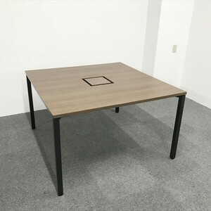 ミーティングテーブル 要組立 角テーブル アプションフリー オカムラ ブラウン 中古 TM-859595B