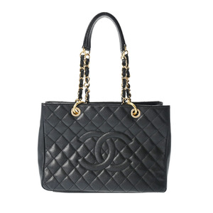 CHANEL シャネル GST グランドショッピングトート 黒 ゴールド金具 A50995 レディース キャビアスキン トートバッグ ABランク 中古 銀蔵