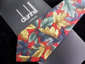 ♪今週の特売980円～♪3196♪良品【dunhill】ダンヒル【葉っぱ 植物 柄】ネクタイ♪