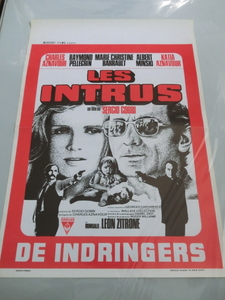 即 Les Intrus 危険な来訪者 オリジナル ポスター 70s仏 Charles Aznavour シャルル・アズナヴール Marie-Christine Barrault Sergio Gobbi