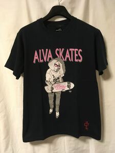90s ALVA アルバ ビンテージ Tシャツ USA製 TONY ALVA トニーアルバ dogtown レア 黒 S スケート スケーター santa cruz powell