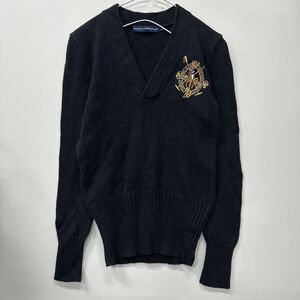 ラルフローレン　Ralph Lauren sport sサイズ　 長袖 Vネック　ブラック ニット セーター トップス　