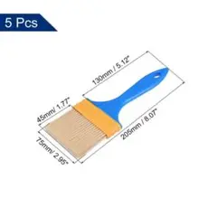 ペイントブラシ ソフトナイロン毛厚さ9 mm 幅71 mm 5個