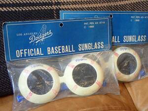 1968年当時物【Dodgers ドジャース】ロサンゼルスドジャース☆ボール型OFFICIAL BASEBALL SUNGLASSES2個