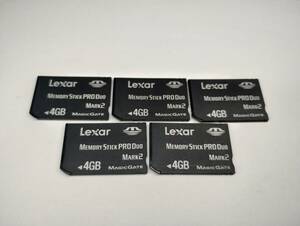 5枚セット　4GB　Lexar　メモリースティックプロデュオ　MEMORY STICK PRO DUO　フォーマット済み　メモリーカード