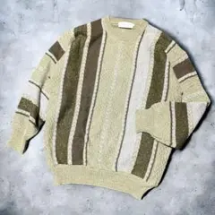 【美品】90s LOUIS PITAUD ストライプ ウールニット セーター