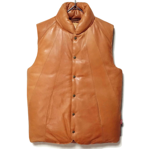 Nasngwam. ナスングワム 【Sunlight Leather Vest サンライトベスト オールレザー Sサイズ】 中綿 羊革 シープスキン パッチワーク