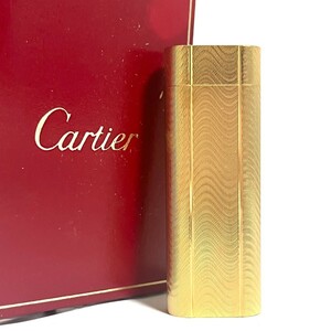 1円スタート Cartier カルティエ ライター オーバル ゴールド ガスライター 喫煙具 箱付き E7718