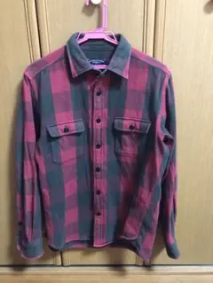 AUTHENTIC WEAR フランネル長袖シャツ 赤緑チェック