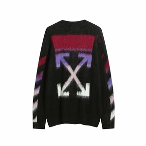 Off-White オフホワイト クルーネック セーター DIAG BRUSHED MOHAIR CREWNECK 長袖 ニット ユニセックス レッド Mサイズ