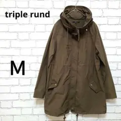 【美品】triple rund レディーススプリングコート　オリーブフード収納Ｍ