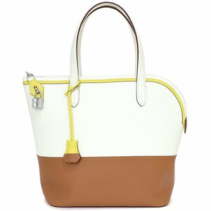 （未使用　展示品）エルメス HERMES トランザット セーラー ハンドバッグ ヴォーエバーカラー ヴォースイフト レザー 白 茶 黄 D刻印