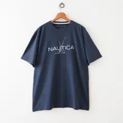 【即発】美品　NAUTICA　ノーティカ　半袖Tシャツ　XL　ネイビー　336