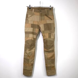 【美品】MOUNTAIN RESEARCH マウンテンリサーチ Patched Motocross Pants パッチワーク モトクロスパンツ M ベージュ ストレッチ IA5749