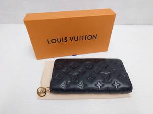 sb87) LOUIS VUITTON ルイヴィトン クッサン ジッピーウォレット モノグラム エンボス 長財布 ノワール 黒 M81510