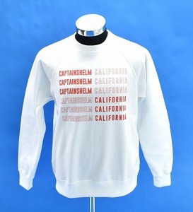 CAPTAINS HELM（キャプテンズヘルム） #CH/CA TEC SWEAT クルーネック スウェット トレーナー プリント WHITE S　MADE IN JAPAN