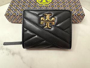 新品トリーバーチ 二つ折り財布 キラ ミニ財布 レディース ウォレット TORY BURCH アウトレット品　ブラック